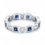  Platinum Platinum Stackable Diamond And Blue Sapphire Eternity Band - Flat View -  101874 - Thumbnail