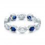  Platinum Platinum Stackable Diamond And Blue Sapphire Eternity Band - Flat View -  101876 - Thumbnail