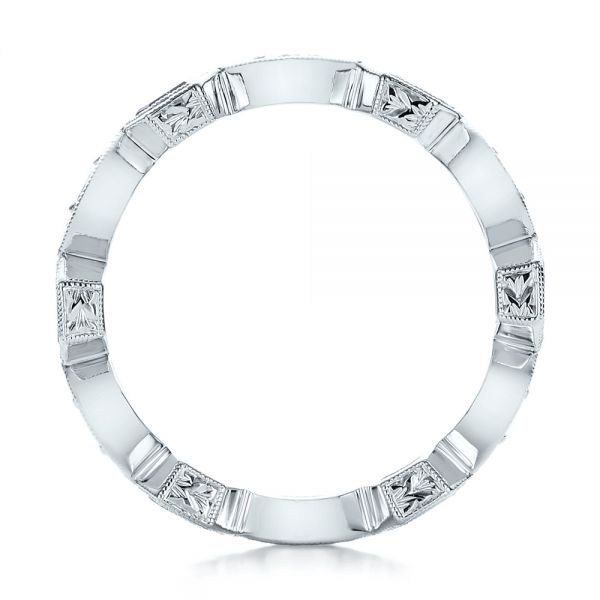  Platinum Platinum Stackable Diamond And Blue Sapphire Eternity Band - Front View -  101876