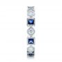14k White Gold 14k White Gold Stackable Diamond And Blue Sapphire Eternity Band - Side View -  101874 - Thumbnail