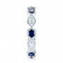 18k White Gold Stackable Diamond And Blue Sapphire Eternity Band - Side View -  101876 - Thumbnail