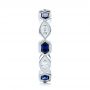  Platinum Platinum Stackable Diamond And Blue Sapphire Eternity Band - Side View -  101876 - Thumbnail