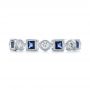 18k White Gold Stackable Diamond And Blue Sapphire Eternity Band - Top View -  101874 - Thumbnail