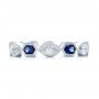 18k White Gold Stackable Diamond And Blue Sapphire Eternity Band - Top View -  101876 - Thumbnail