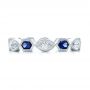  Platinum Platinum Stackable Diamond And Blue Sapphire Eternity Band - Top View -  101876 - Thumbnail