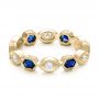 14k Yellow Gold 14k Yellow Gold Stackable Diamond And Blue Sapphire Eternity Band - Flat View -  101876 - Thumbnail