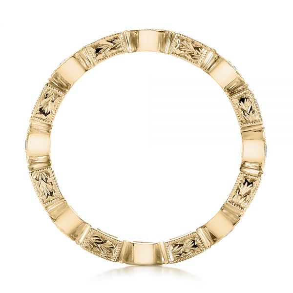 14k Yellow Gold 14k Yellow Gold Stackable Diamond And Blue Sapphire Eternity Band - Front View - 101874