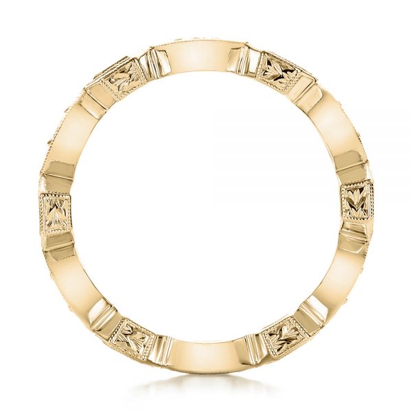 14k Yellow Gold 14k Yellow Gold Stackable Diamond And Blue Sapphire Eternity Band - Front View - 101876
