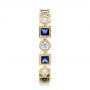 18k Yellow Gold 18k Yellow Gold Stackable Diamond And Blue Sapphire Eternity Band - Side View -  101874 - Thumbnail