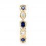 18k Yellow Gold 18k Yellow Gold Stackable Diamond And Blue Sapphire Eternity Band - Side View -  101876 - Thumbnail