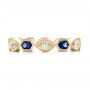 18k Yellow Gold 18k Yellow Gold Stackable Diamond And Blue Sapphire Eternity Band - Top View -  101876 - Thumbnail