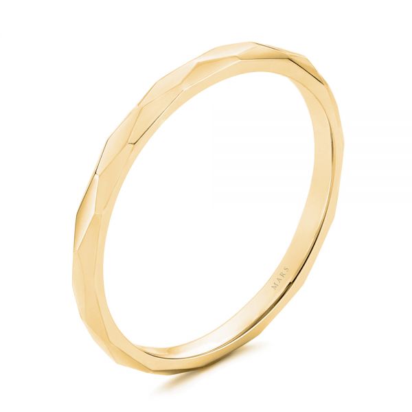 14k Yellow Gold 14k Yellow Gold Stackable Geometric Wedding Band - Three-Quarter View -  105334