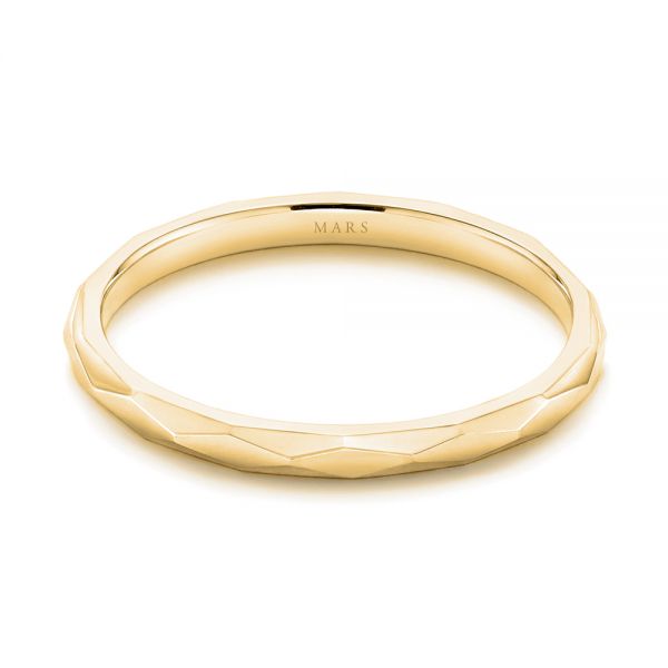14k Yellow Gold 14k Yellow Gold Stackable Geometric Wedding Band - Flat View - 105334