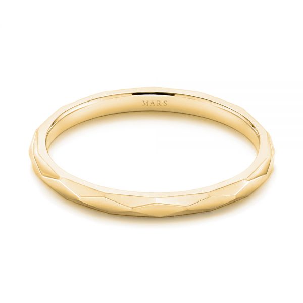 18k Yellow Gold 18k Yellow Gold Stackable Geometric Wedding Band - Flat View -  105334