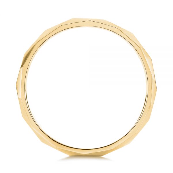 14k Yellow Gold 14k Yellow Gold Stackable Geometric Wedding Band - Front View - 105334