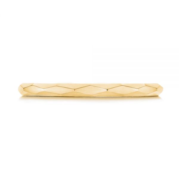 18k Yellow Gold 18k Yellow Gold Stackable Geometric Wedding Band - Top View -  105334