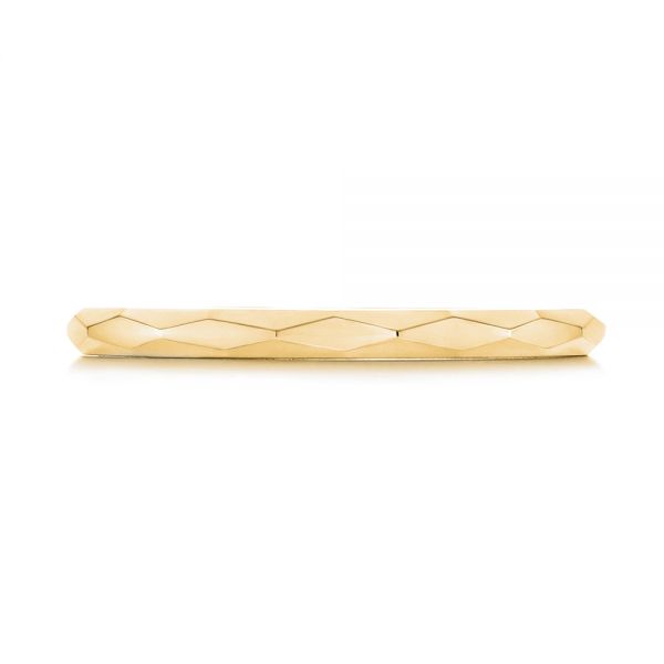 14k Yellow Gold 14k Yellow Gold Stackable Geometric Wedding Band - Top View - 105334