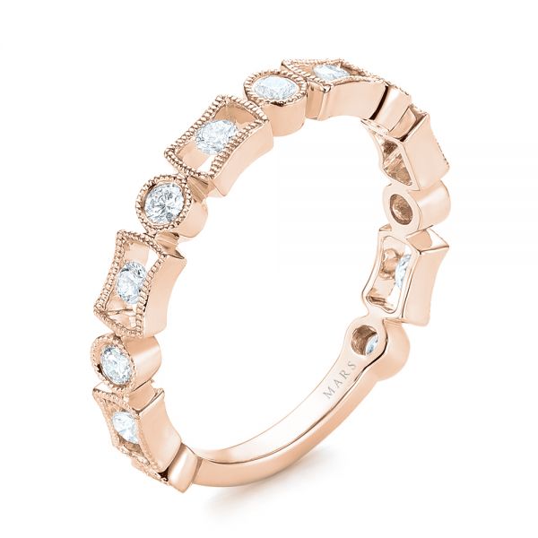 14k Rose Gold 14k Rose Gold Stackable Women's Wedding Band - Three-Quarter View -  103667