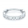 14k White Gold Stackable Women's Wedding Band - Flat View -  103667 - Thumbnail