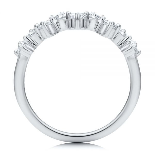 18k White Gold 18k White Gold Staggered Diamond Wedding Band - Front View - 107707