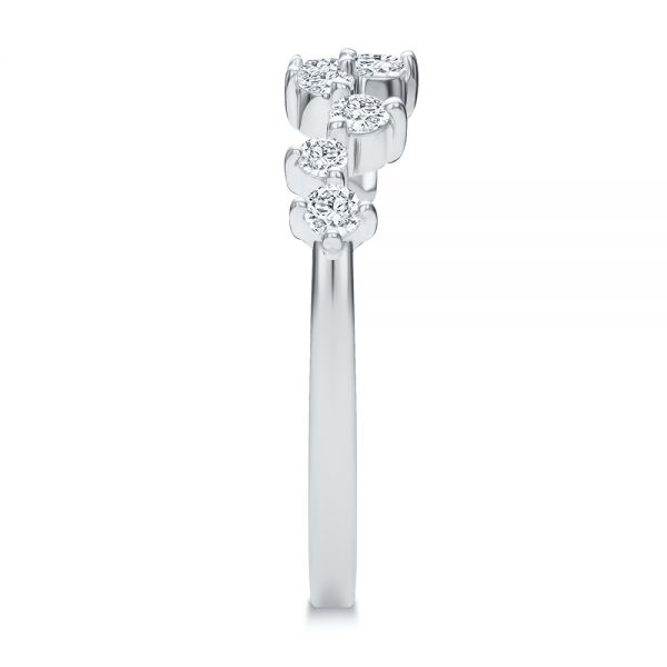 18k White Gold 18k White Gold Staggered Diamond Wedding Band - Side View - 107707