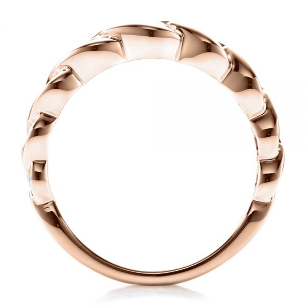 18k Rose Gold 18k Rose Gold Tension Set Diamond Band With Matching Engagement Ring - Vanna K - Front View -  1461