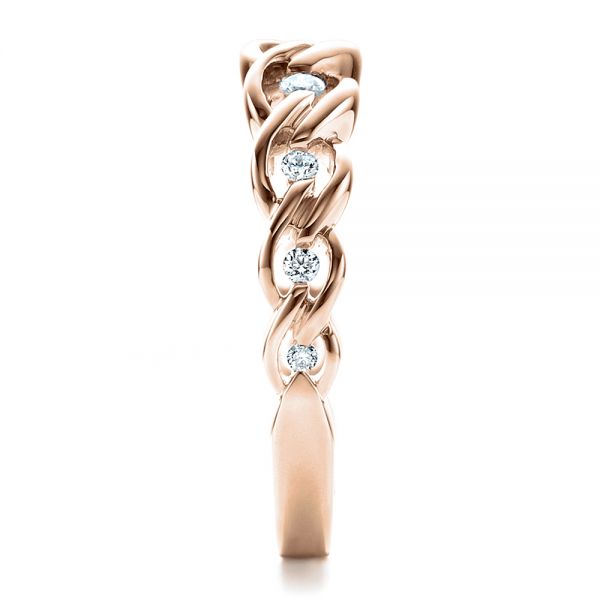 18k Rose Gold 18k Rose Gold Tension Set Diamond Band With Matching Engagement Ring - Vanna K - Side View -  1461