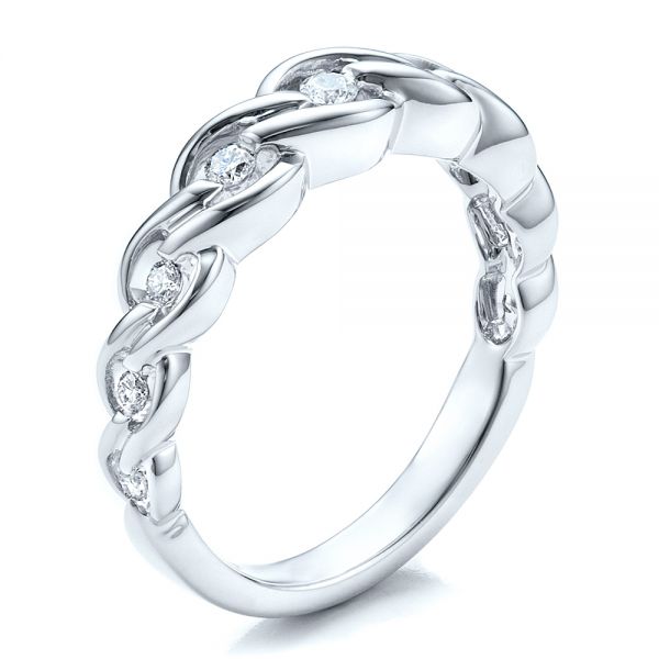 Tension Set Diamond Band with Matching Engagement Ring - Vanna K - Image