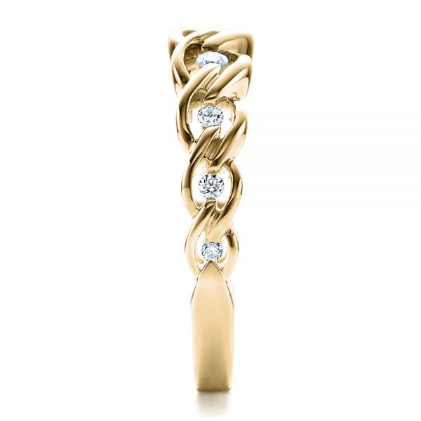 18k Yellow Gold 18k Yellow Gold Tension Set Diamond Band With Matching Engagement Ring - Vanna K - Side View -  1461