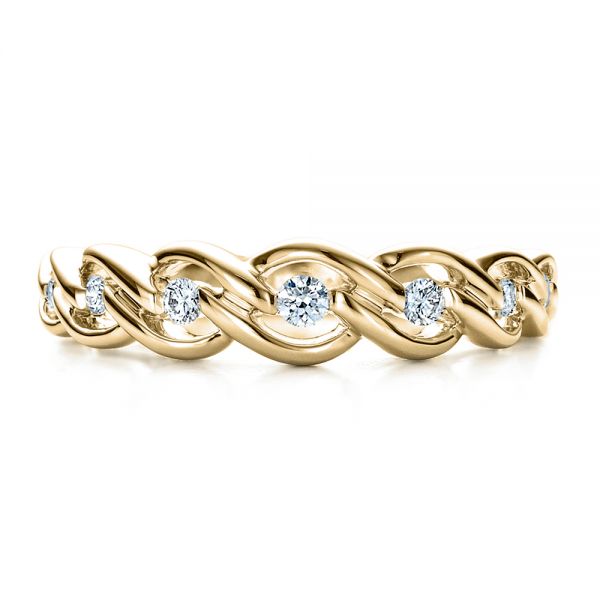 18k Yellow Gold 18k Yellow Gold Tension Set Diamond Band With Matching Engagement Ring - Vanna K - Top View -  1461
