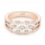 18k Rose Gold 18k Rose Gold Tension Set Diamond Women's Anniversary Band - Flat View -  945 - Thumbnail