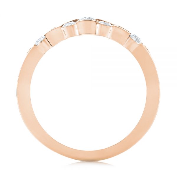 18k Rose Gold 18k Rose Gold Tension Set Diamond Women's Anniversary Band - Front View -  945