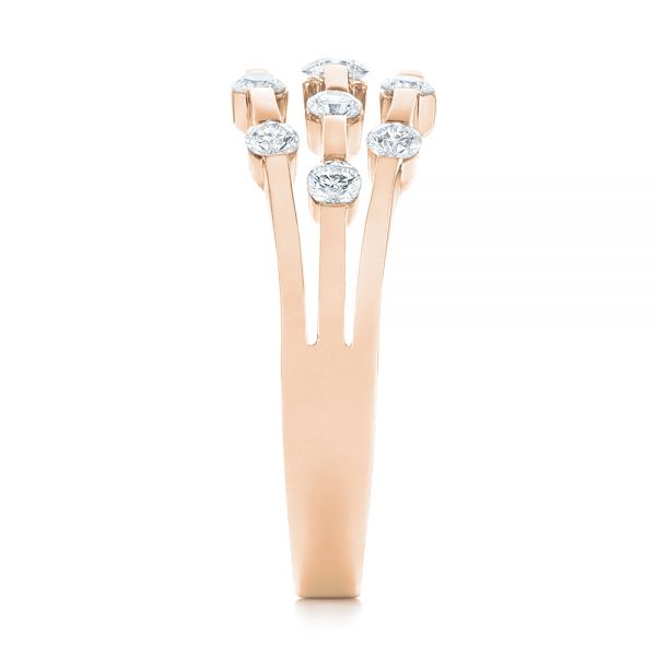 14k Rose Gold 14k Rose Gold Tension Set Diamond Women's Anniversary Band - Side View - 945