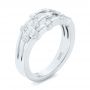  Platinum Platinum Tension Set Diamond Women's Anniversary Band - Three-Quarter View -  945 - Thumbnail