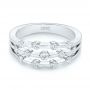 18k White Gold Tension Set Diamond Women's Anniversary Band - Flat View -  945 - Thumbnail