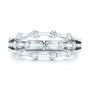 18k White Gold Tension Set Diamond Women's Anniversary Band - Top View -  945 - Thumbnail