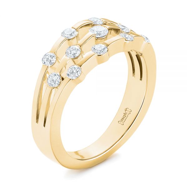 14k Yellow Gold 14k Yellow Gold Tension Set Diamond Women's Anniversary Band - Three-Quarter View - 945