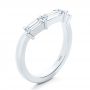 14k White Gold Three Stone Tracer Wedding Band