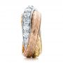  18K Gold And 18K Gold And Platinum Three-tone Hand Engraved Anniversary Band - Side View -  101834 - Thumbnail