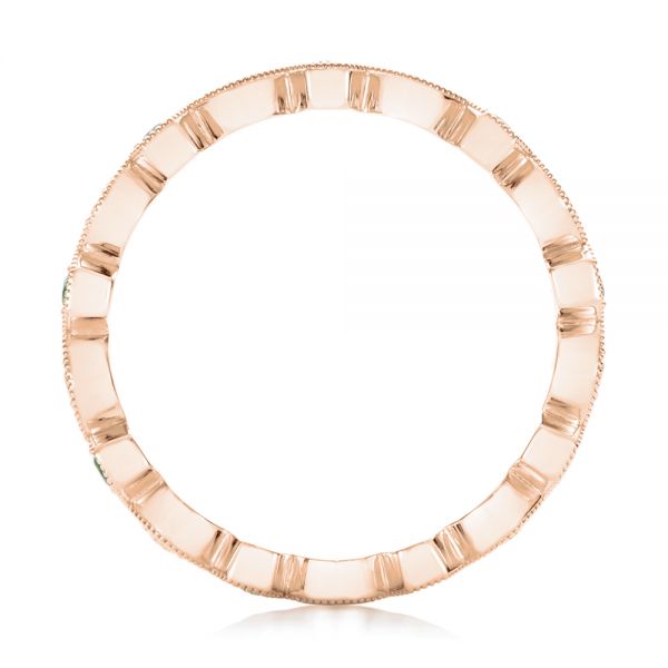 18k Rose Gold 18k Rose Gold Tsavorite And Diamond Stackable Eternity Band - Front View - 101892