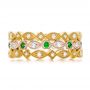 14k Rose Gold 14k Rose Gold Tsavorite And Diamond Stackable Eternity Band - Front View -  101892 - Thumbnail