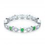 18k White Gold Tsavorite And Diamond Stackable Eternity Band - Flat View -  101892 - Thumbnail