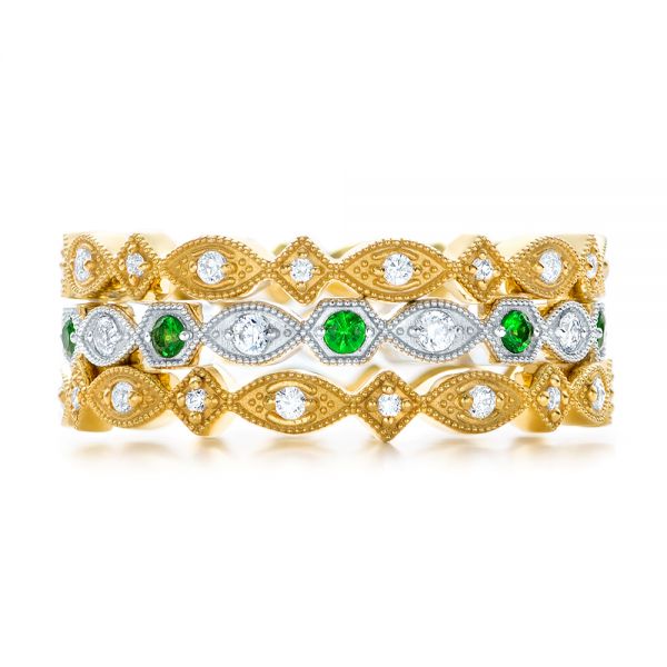  Platinum Platinum Tsavorite And Diamond Stackable Eternity Band - Front View -  101892