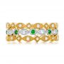 18k White Gold Tsavorite And Diamond Stackable Eternity Band - Front View -  101892 - Thumbnail