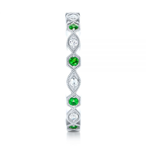  Platinum Platinum Tsavorite And Diamond Stackable Eternity Band - Side View -  101892