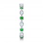 18k White Gold Tsavorite And Diamond Stackable Eternity Band - Side View -  101892 - Thumbnail