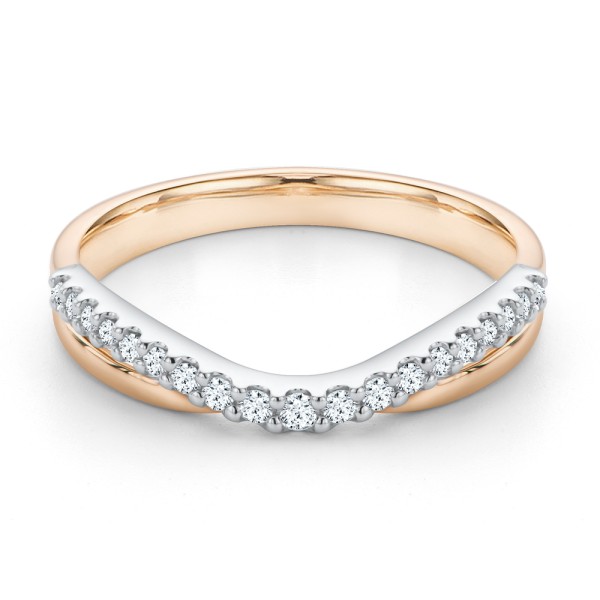 14k Rose Gold 14k Rose Gold Twist Style Diamond Ring - Flat View -  107910