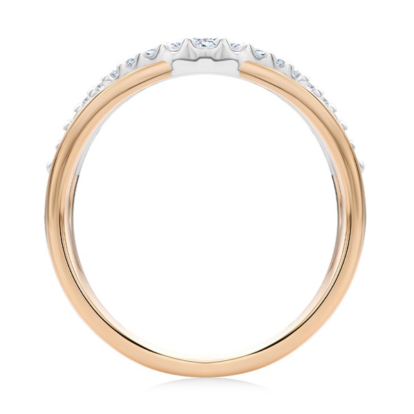 14k Rose Gold 14k Rose Gold Twist Style Diamond Ring - Front View -  107910