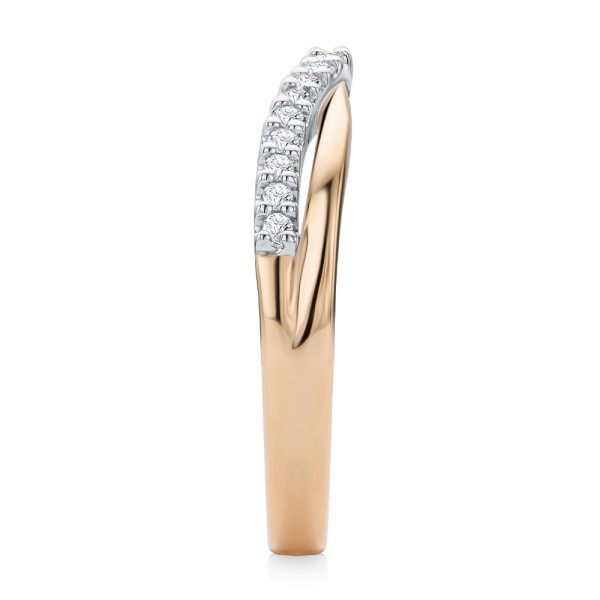 14k Rose Gold 14k Rose Gold Twist Style Diamond Ring - Side View -  107910