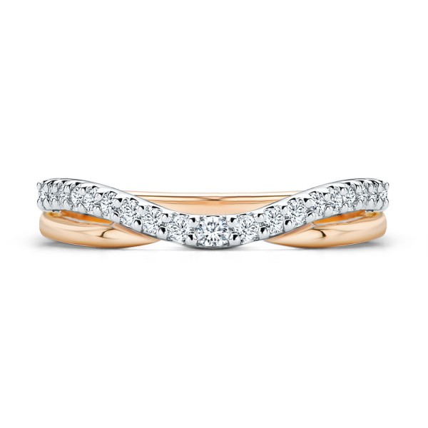 14k Rose Gold 14k Rose Gold Twist Style Diamond Ring - Top View -  107910